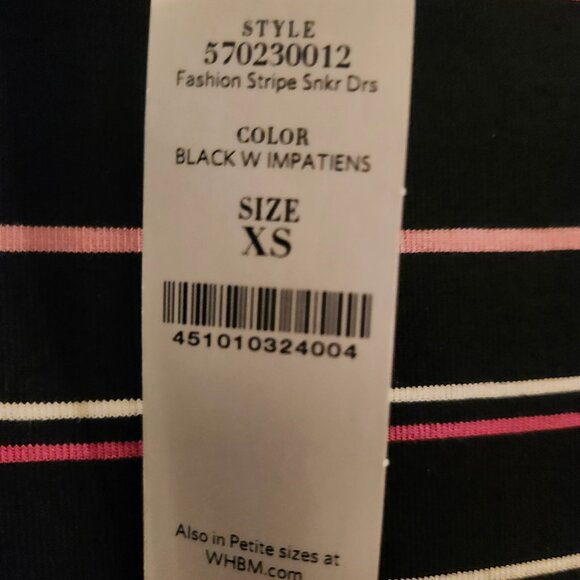 White House/ Black Market pink and black striped sheath dress - Picture 3 of 5
